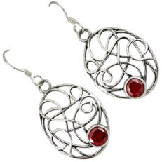 silver garnet earrings