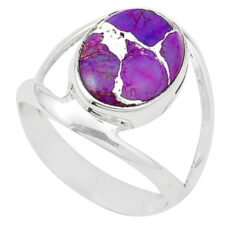 Purple Copper Turquoise Silver Ring
