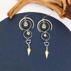 Bohemian abstract skull earrings.