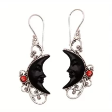 Black moon earrings