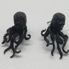 Black Gothic Octopus Earrings