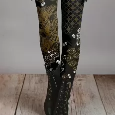 Vintage style pattern leggings