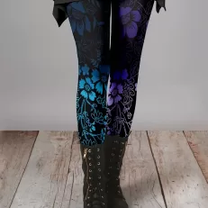 All over print floral pattern leggings.