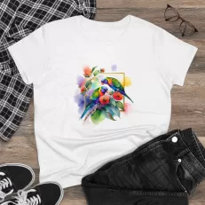 Rainbow Lorikeets - Womens Midweight Cotton Tee