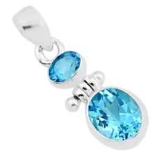 blue topaz sterling silver pendant