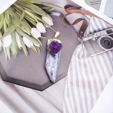 Kyanite and Amethyst Pendant
