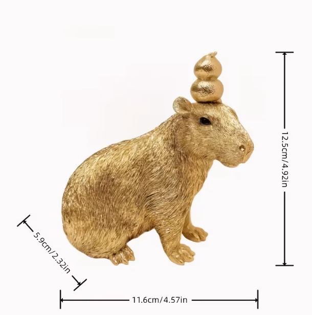 Golden Capybara Statue - Image 3